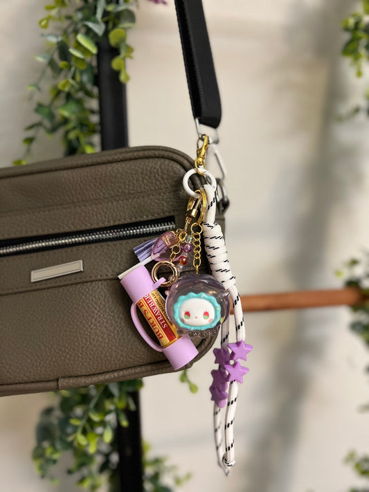 Timid Octopus Emma Ocean Bubble bag charm with Chapstick holder